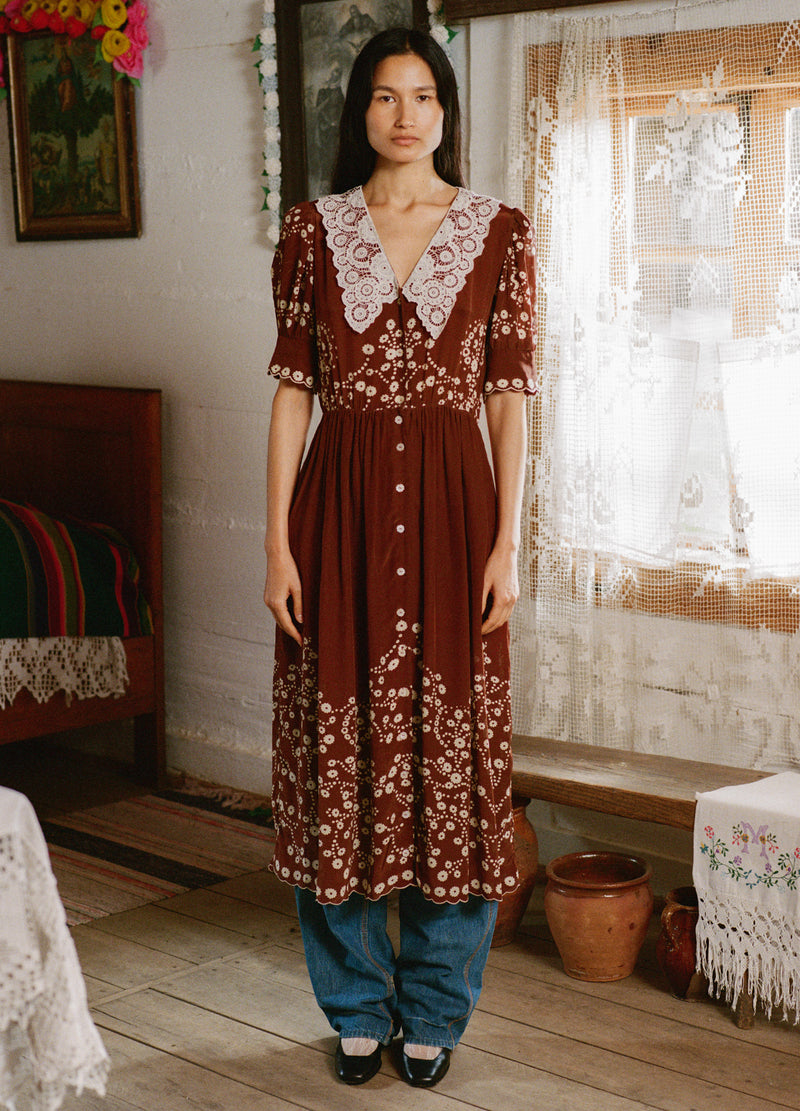 brown dress with floral print Chocolate Brown Floral Print Maxi Dress - All Dresses