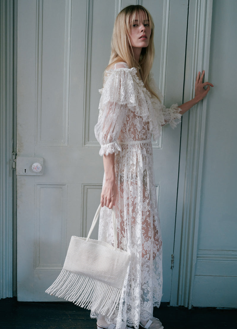 white-lisetta pearl bag-editorial view - 1