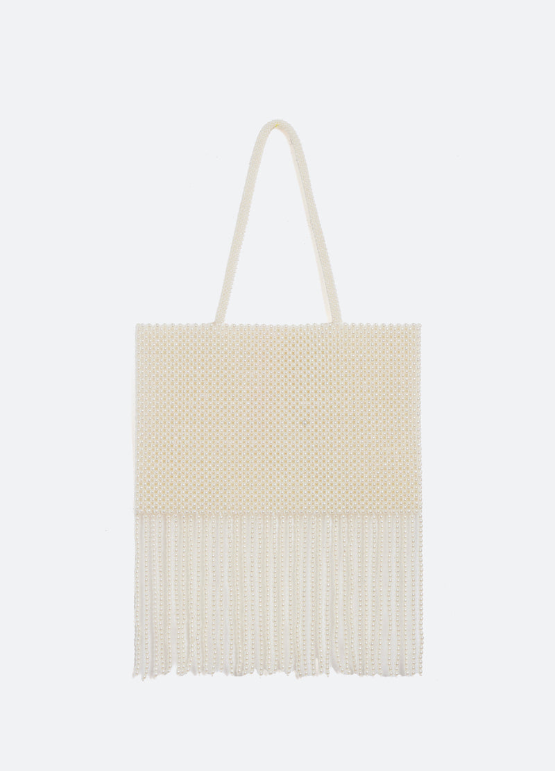 white-lisetta pearl bag-flat view - 2