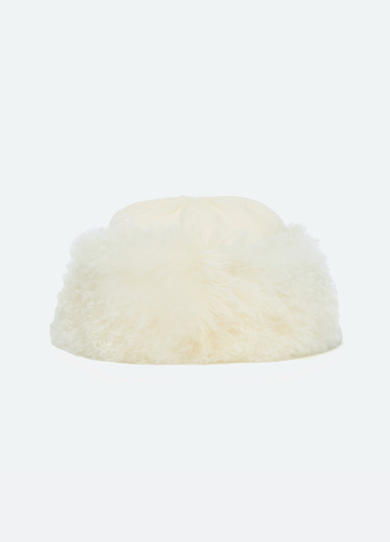 white-michaela hat-flat view - 2