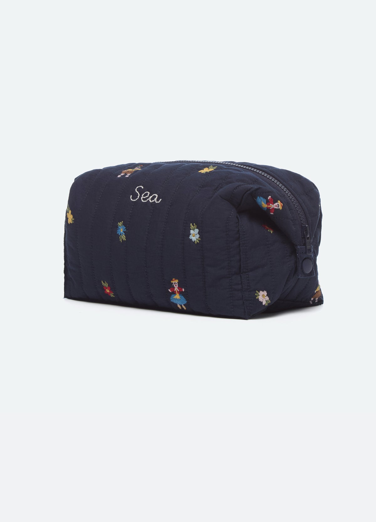 navy-liana cosmetic bag-three quarter view - 2