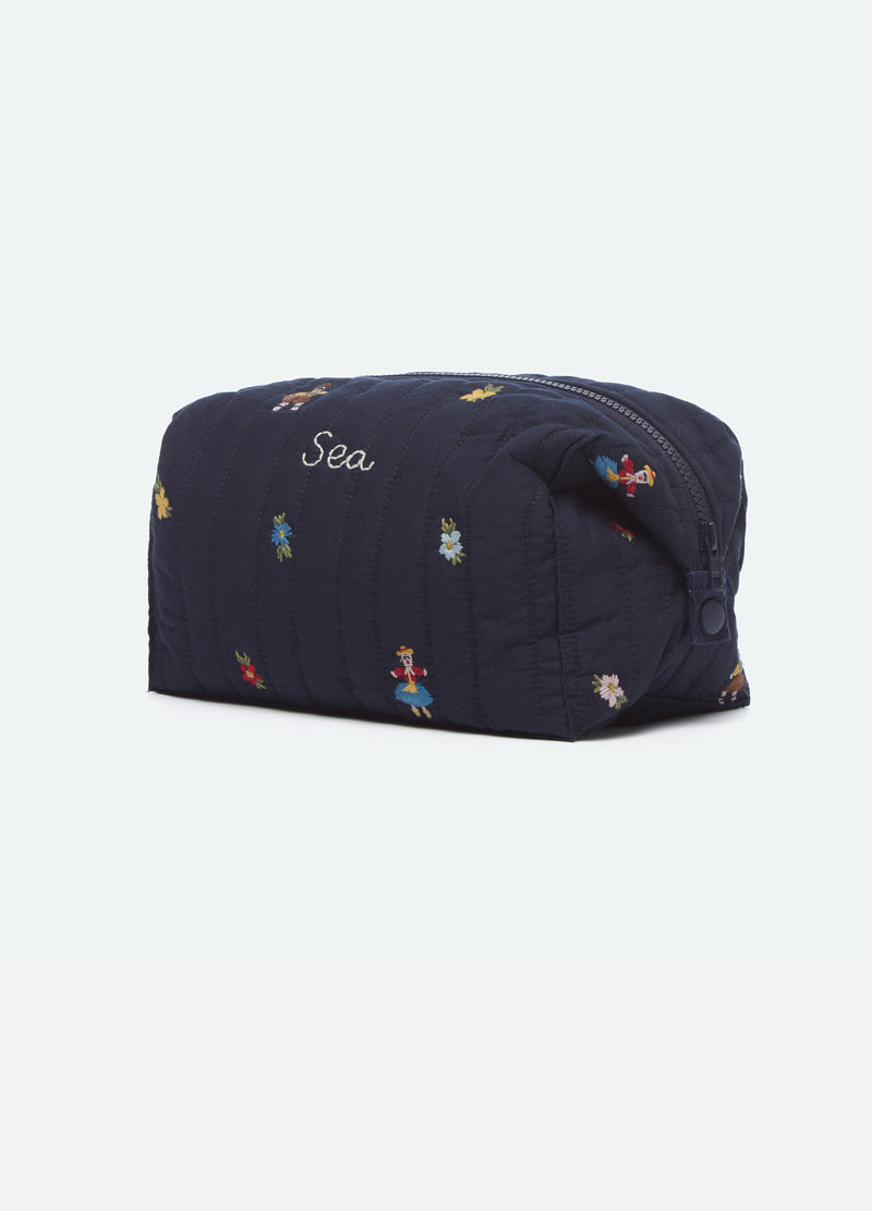 navy-liana cosmetic bag-three quarter view - 2
