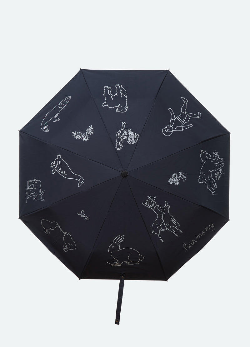 navy-demi umbrella-front view - 2