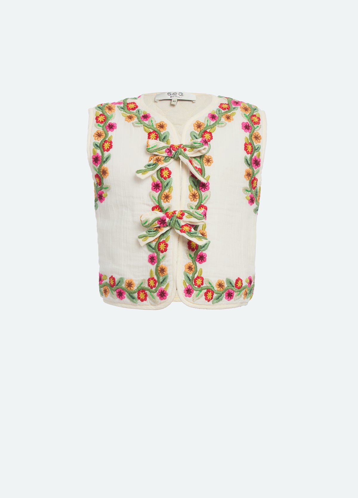 cream-wilhelmina kids vest-front view