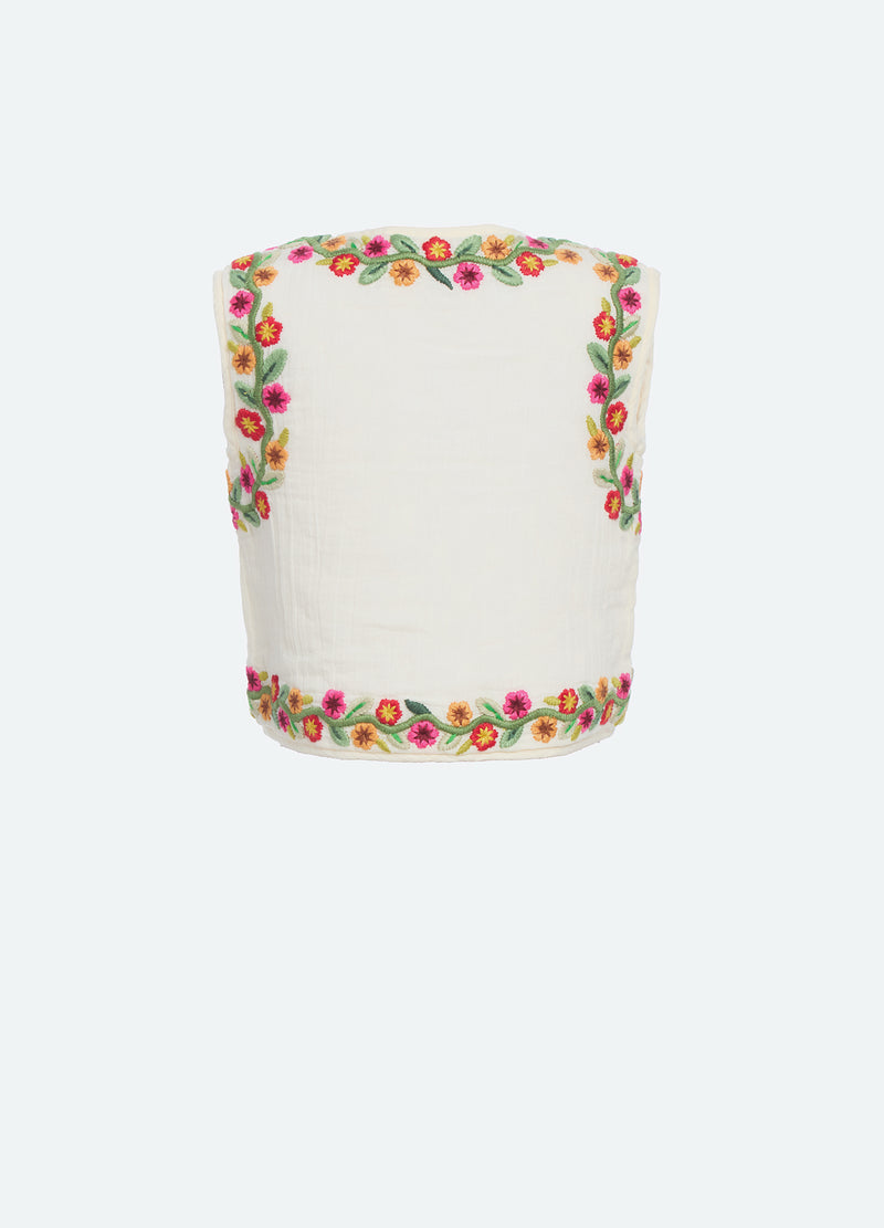 cream-wilhelmina kids vest-back view - 2