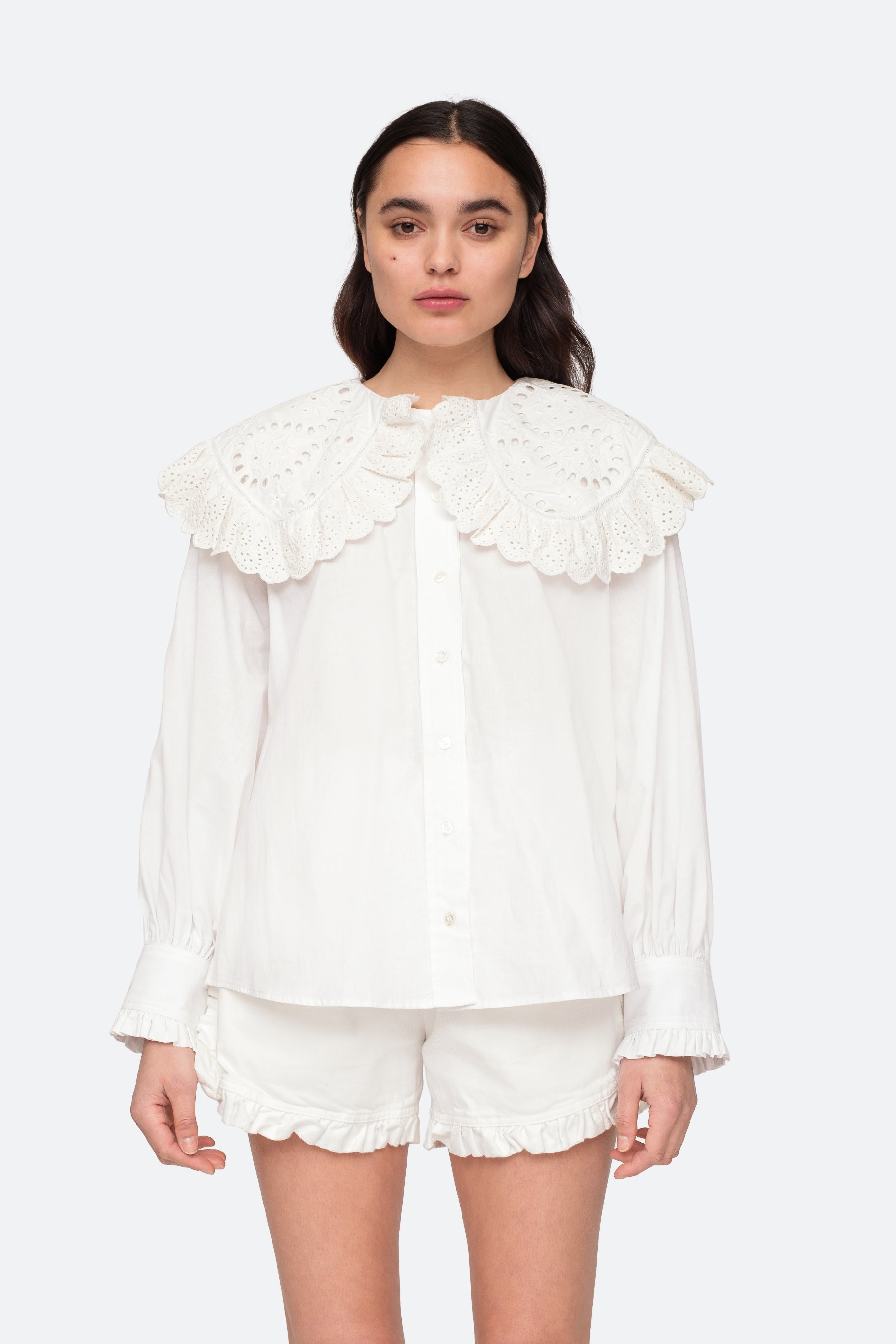 Sea NEW YORK shirring cotton shirt